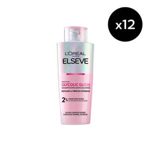 Lot de 12 - L'Oréal Paris Elseve Ultimate Glycolic Gloss Shampooing Sans Sulfates 200ml