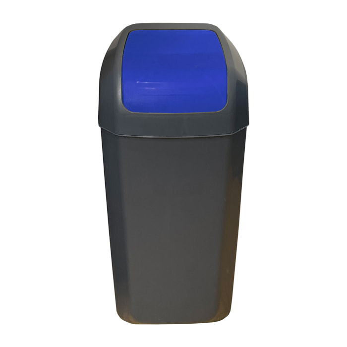 Cubo - papelera con tapa basculante de 15l color azul