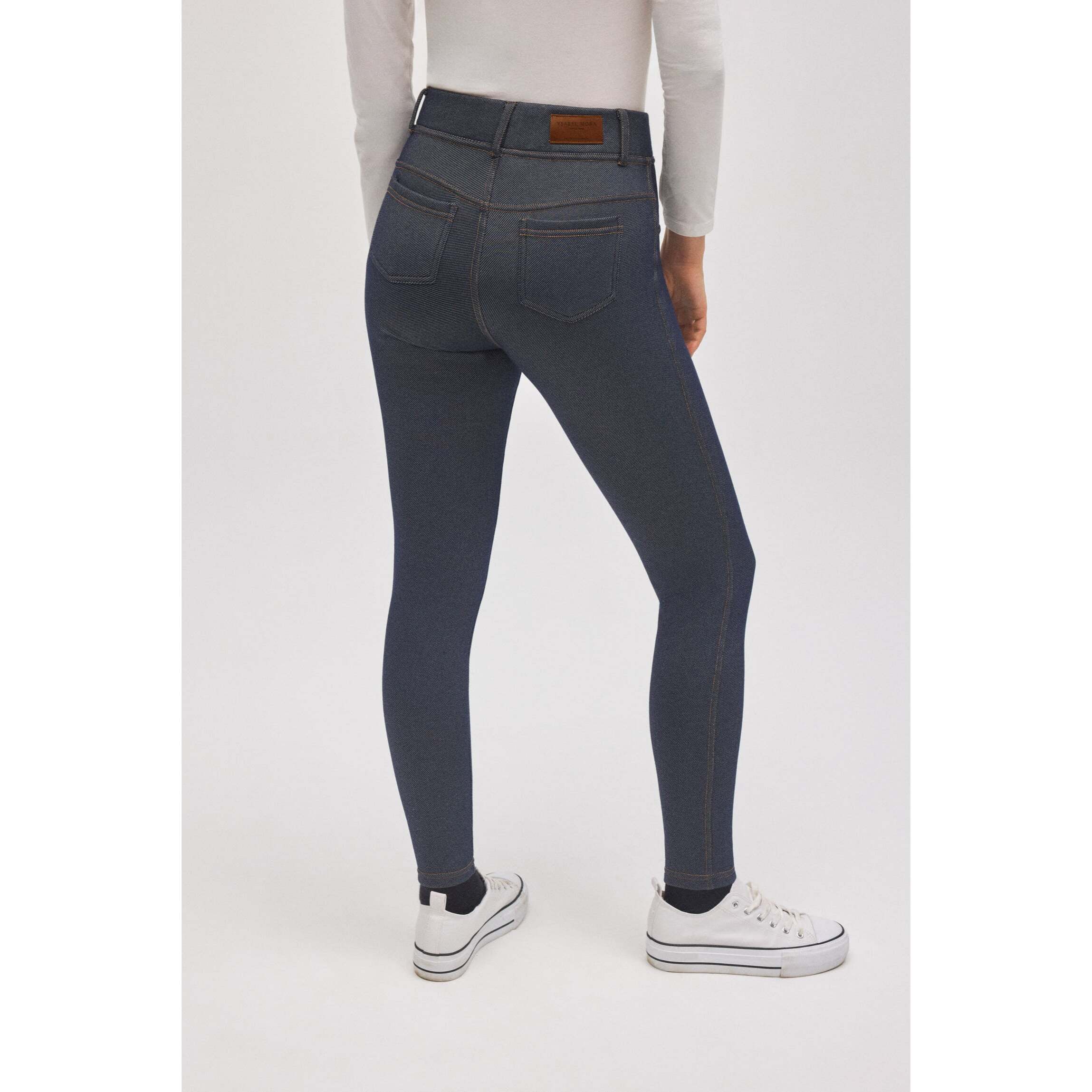 Leggings termici in denim attillato blu navy