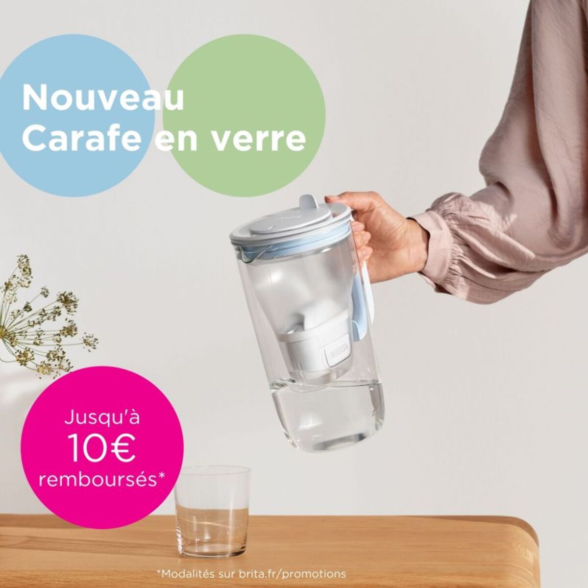 Carafe filtrante BRITA en verre model one