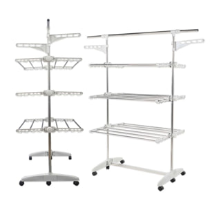 Séchoir multifonctions 20m d'étendage blanc Herzberg HG5015-WT