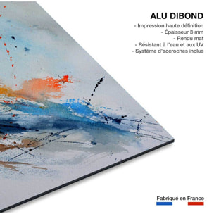 Tableau abstrait Pochoir et tâches d'encres Tableau alu Dibond