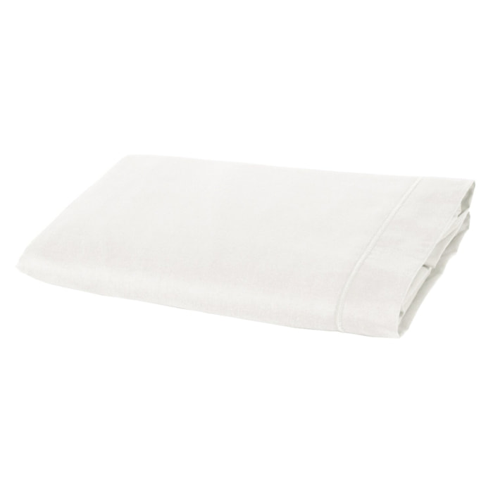 Drap plat 100 % percale de coton 80 fils_blanc