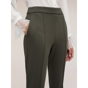 Motivi - Pantaloni slim fit in punto milano - Verde militare