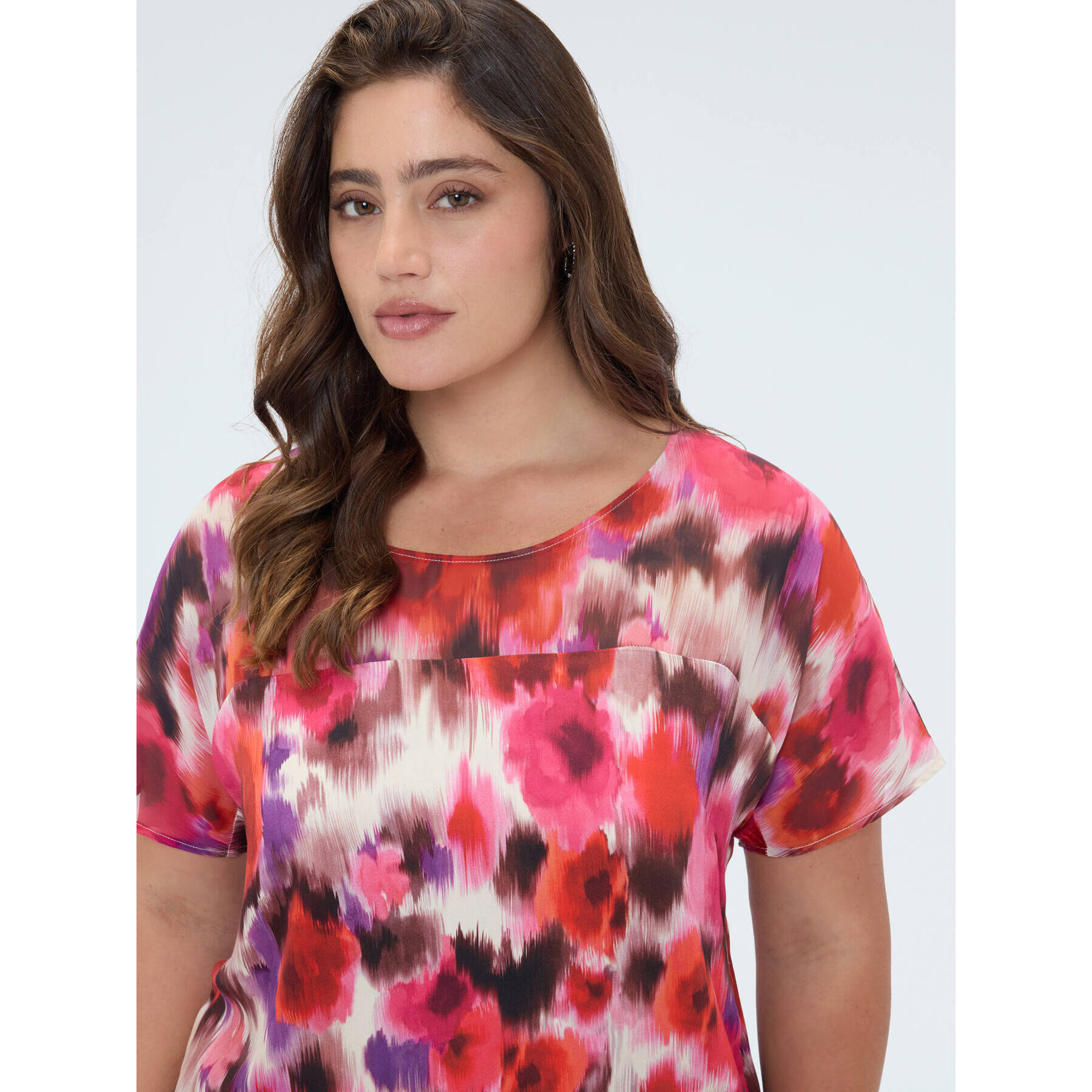 Fiorella Rubino - Blusa stampa floreale in viscosa - Fucsia