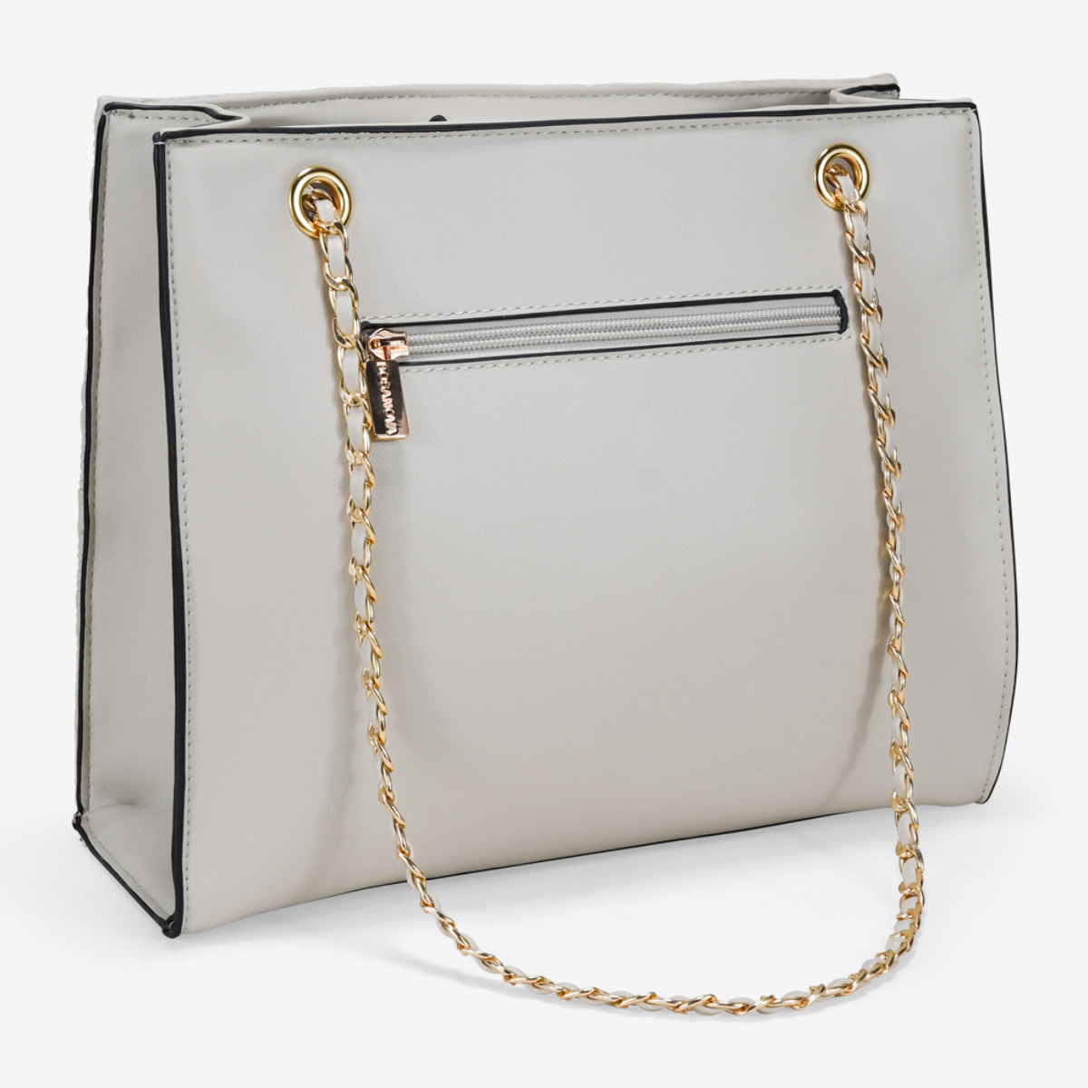 Bolso de hombro piedra con asas de cadena