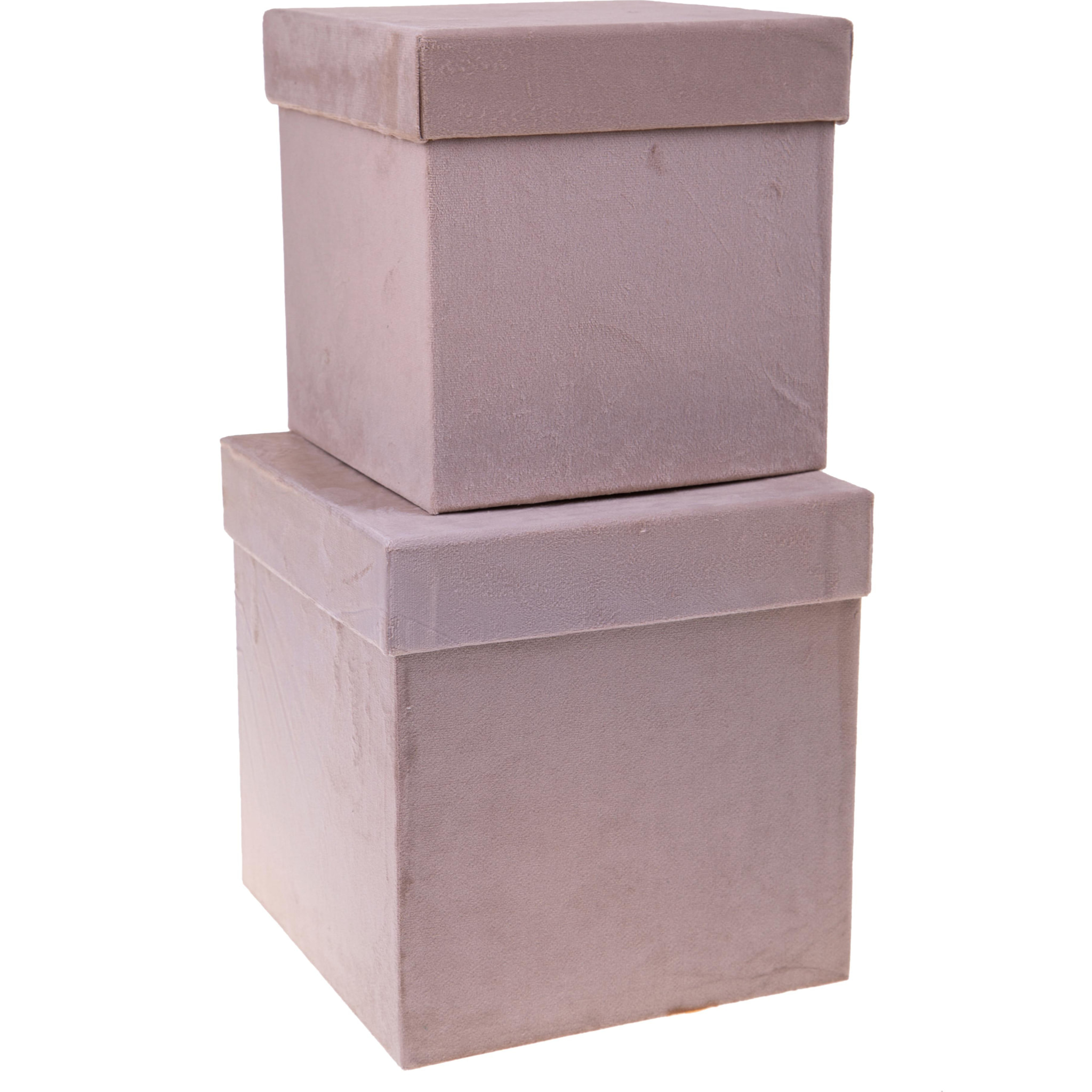 Scatole Quadrate Velluto - Pezzi 2 - 23,5xH23,5x23,5cm - Bianchi Dino SpA