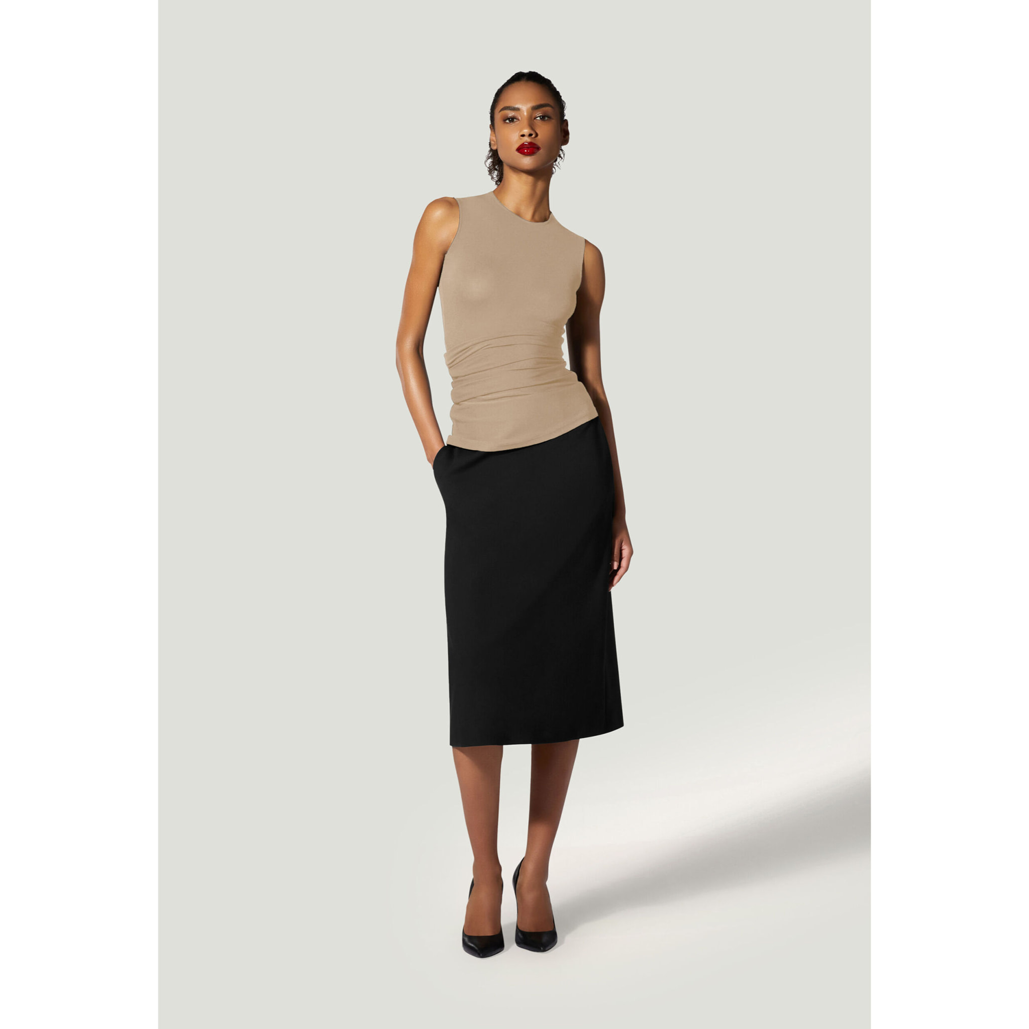 Top senza maniche The Crepe Jersey Top Sleeveles
