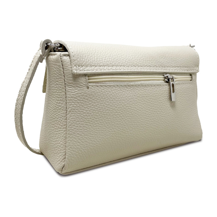 Chicca Borse - Tracollina Clutch Donna in Vera Pelle - Colore Beige
