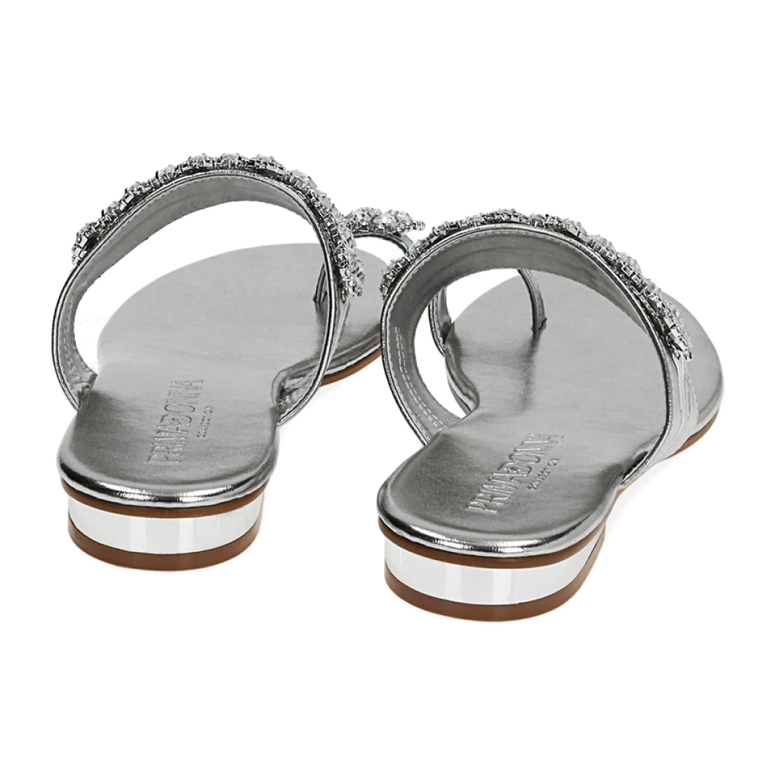 Sandali flat gioiello argento laminato