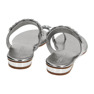 Sandali flat gioiello argento laminato