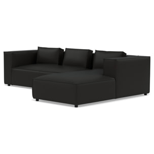 Stella - canapé d'angle droit 4 places en simili - Noir