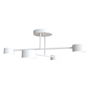 Lampada a sospensione Halo in acciaio bianco