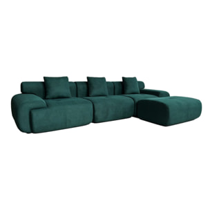 Canapé compressé modulable en tissu chenille vert foncé 4-5 places BURGESS
