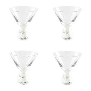 Verres martini avec pied en diamant - lot de 4