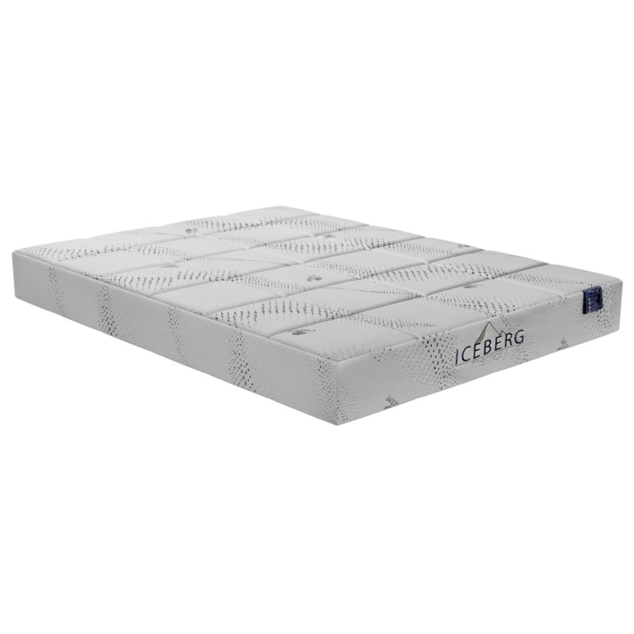 Ensemble Matelas Iceberg - Gamme Luxe Hôtelière - avec son sommier Cancun en similicuir blanc