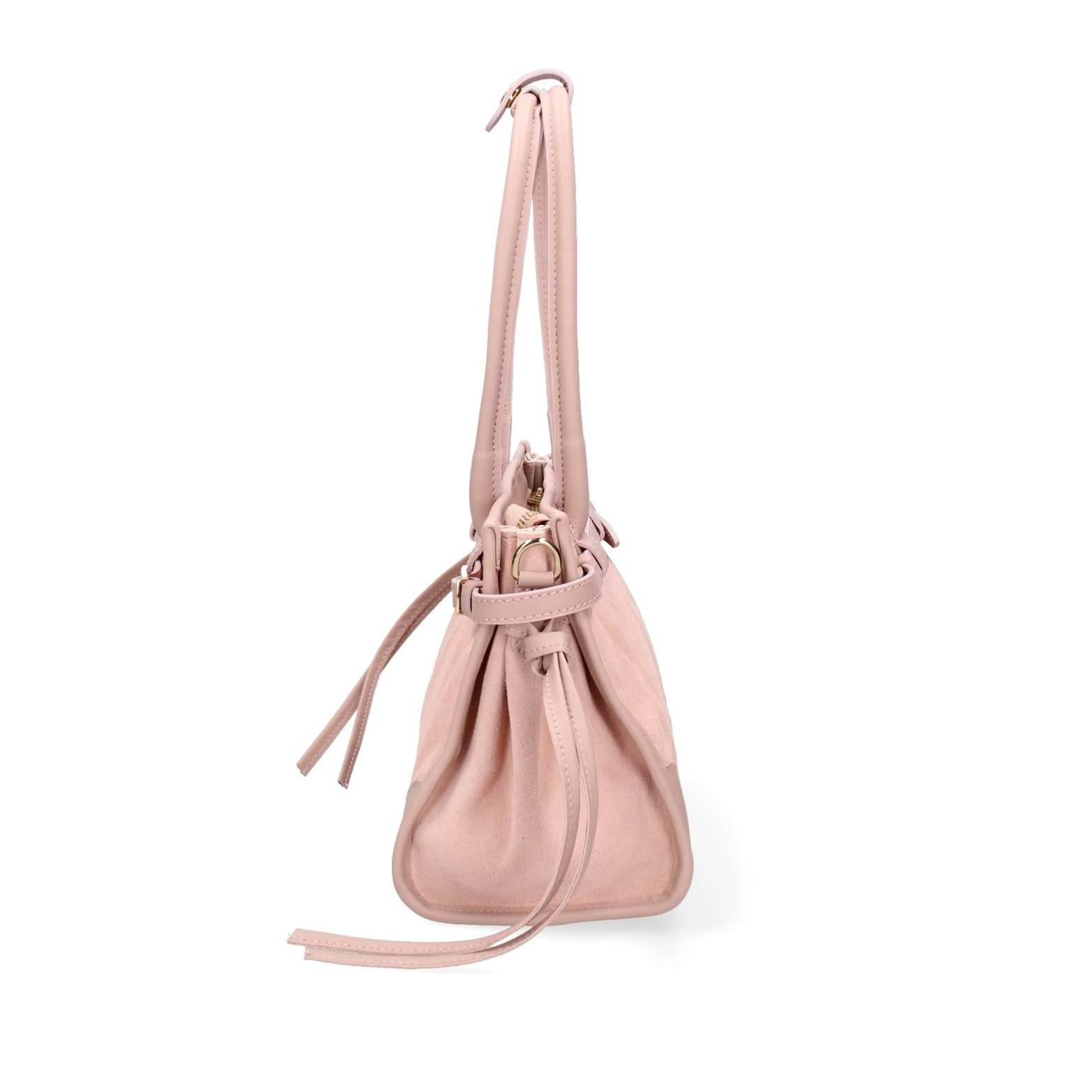 Borsa a spalla da donna Made in Italy - Modello Novara Ultra - Pelle scamosciata - 31.5 x 20.0 x 14.0 cm