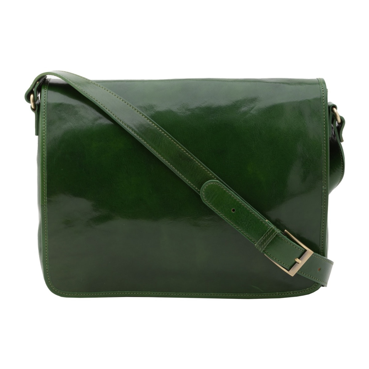 Borsa a tracolla uomo in vera pelle - Modello False - Made in Italy - 28.0 x 35.0 x 9.0 cm