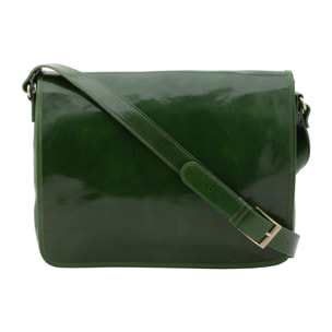 Borsa a tracolla uomo in vera pelle - Modello False - Made in Italy - 28.0 x 35.0 x 9.0 cm