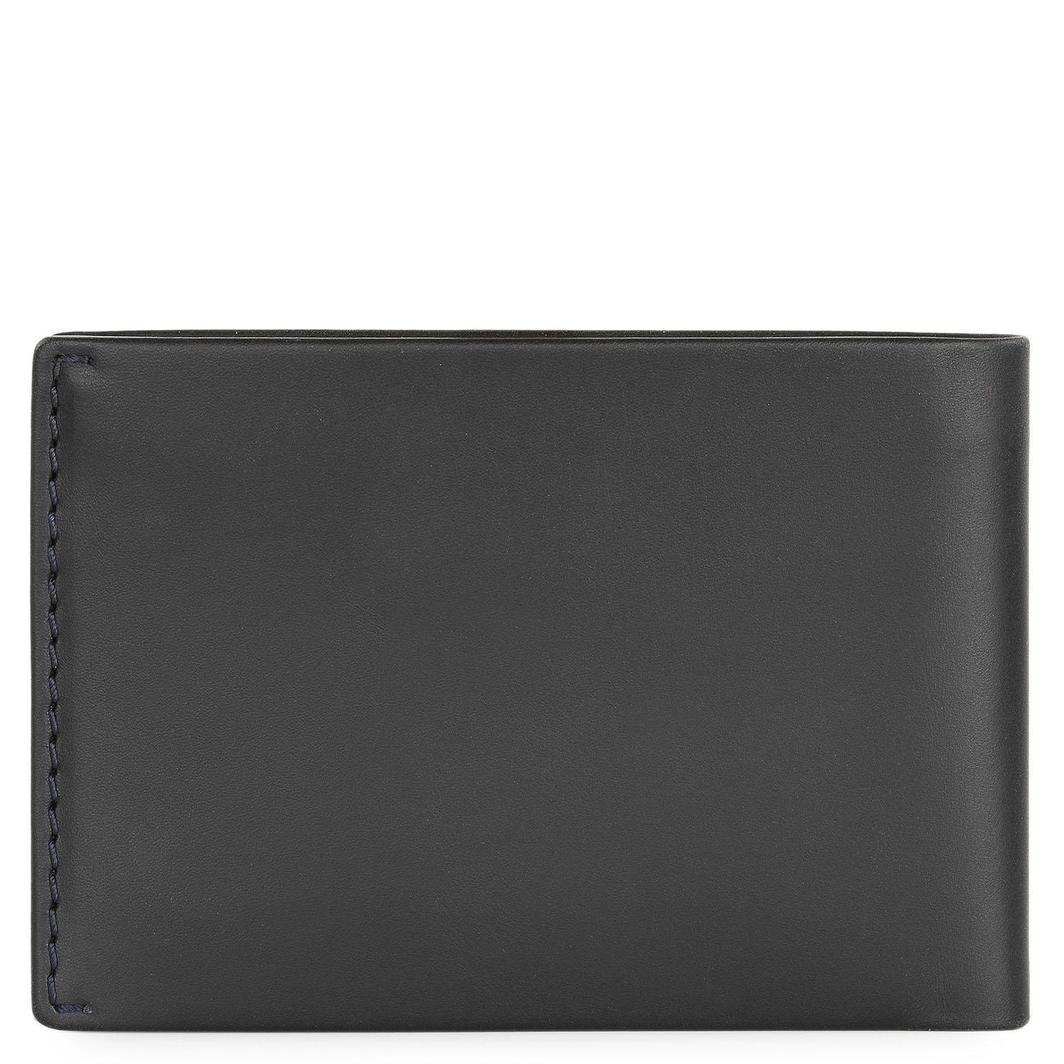 Cartera Hombre Piel Jaslen Lyon Negro-Azul