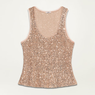 Oltre - Top full paillettes - Oro