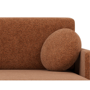 Calypso - canapé d'angle réversible 4 places convertible avec coffre en tissu - Terracotta