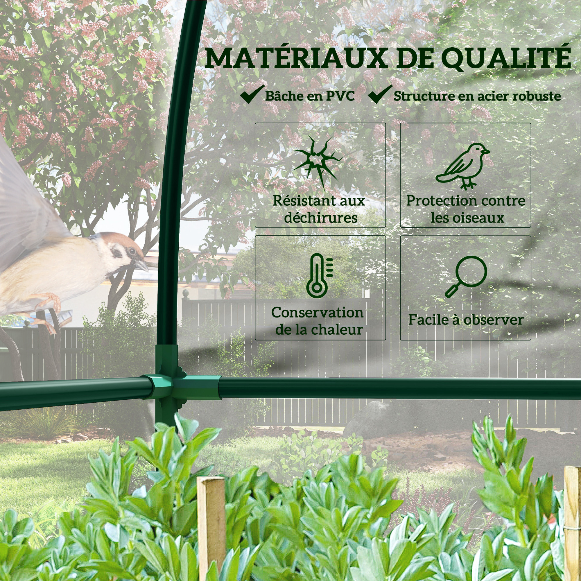 Serre de jardin adossée serre adossée dim. 1,43L x 1,18l x 2,12H m 2 portes zippées enroulables acier PVC transparent