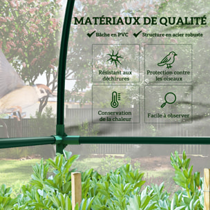 Serre de jardin adossée serre adossée dim. 1,43L x 1,18l x 2,12H m 2 portes zippées enroulables acier PVC transparent