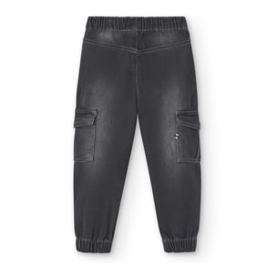 PantalÃ³n denim para niÃ±o liso de color gris, PantalÃ³n, niÃ±o