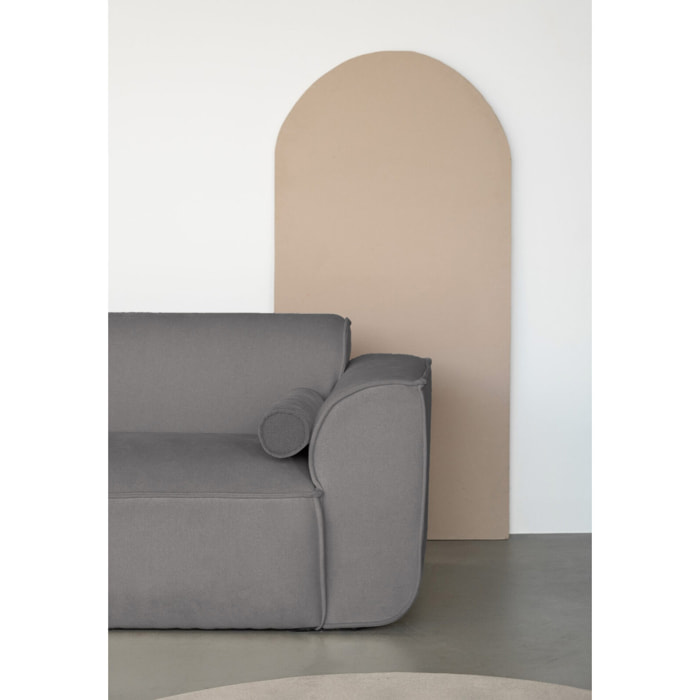 Felix - module d'assise droit en tissu texturé - Gris foncé
