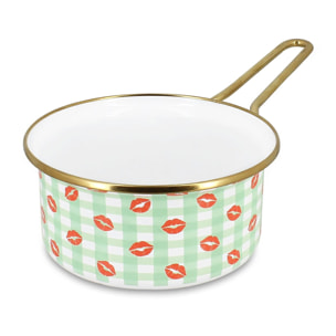 Casserole 16cm en acier émaillé avec motif bisous - tous feux VICHY