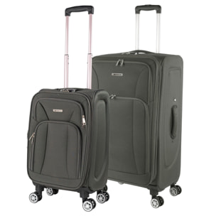 Juego De Maletas Semi-Rígidas Eva Itaca Bergamo Gris