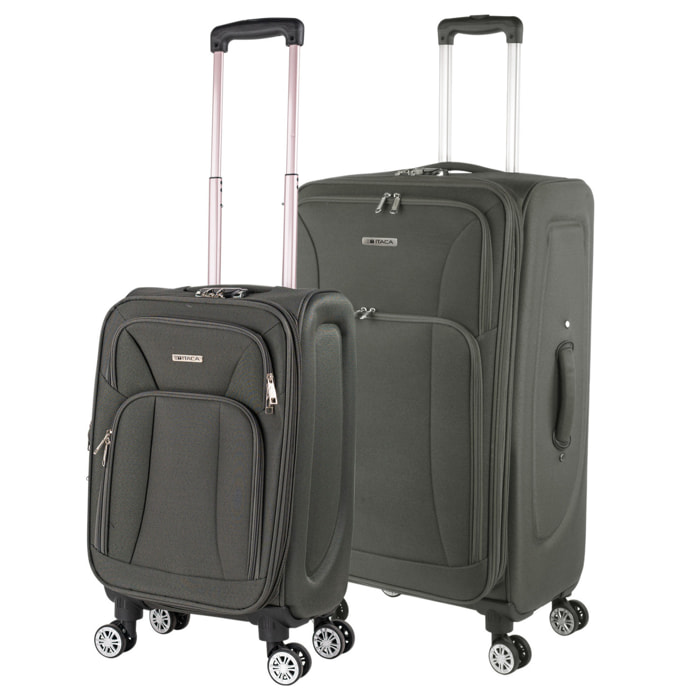 Juego De Maletas Semi-Rígidas Eva Itaca Bergamo Gris