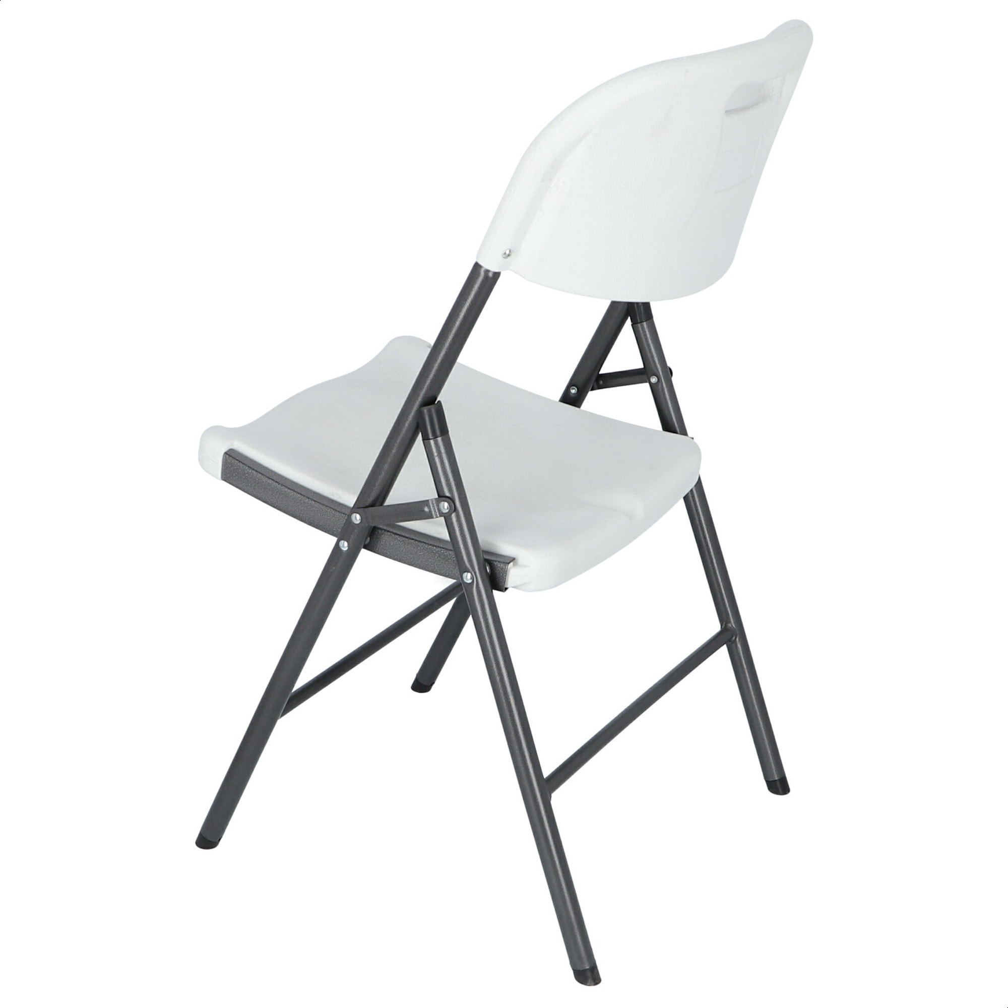 Well home - silla catering de estructura metálica acabado blanco, 45x53x87 cm