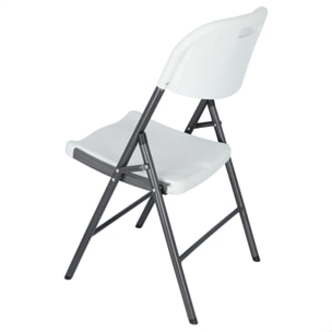 Well home - silla catering de estructura metálica acabado blanco, 45x53x87 cm