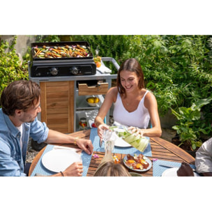 Plancha électrique CAMPINGAZ 2 XD Fonte emaille 2 brûleurs à poser, 60x40 cm