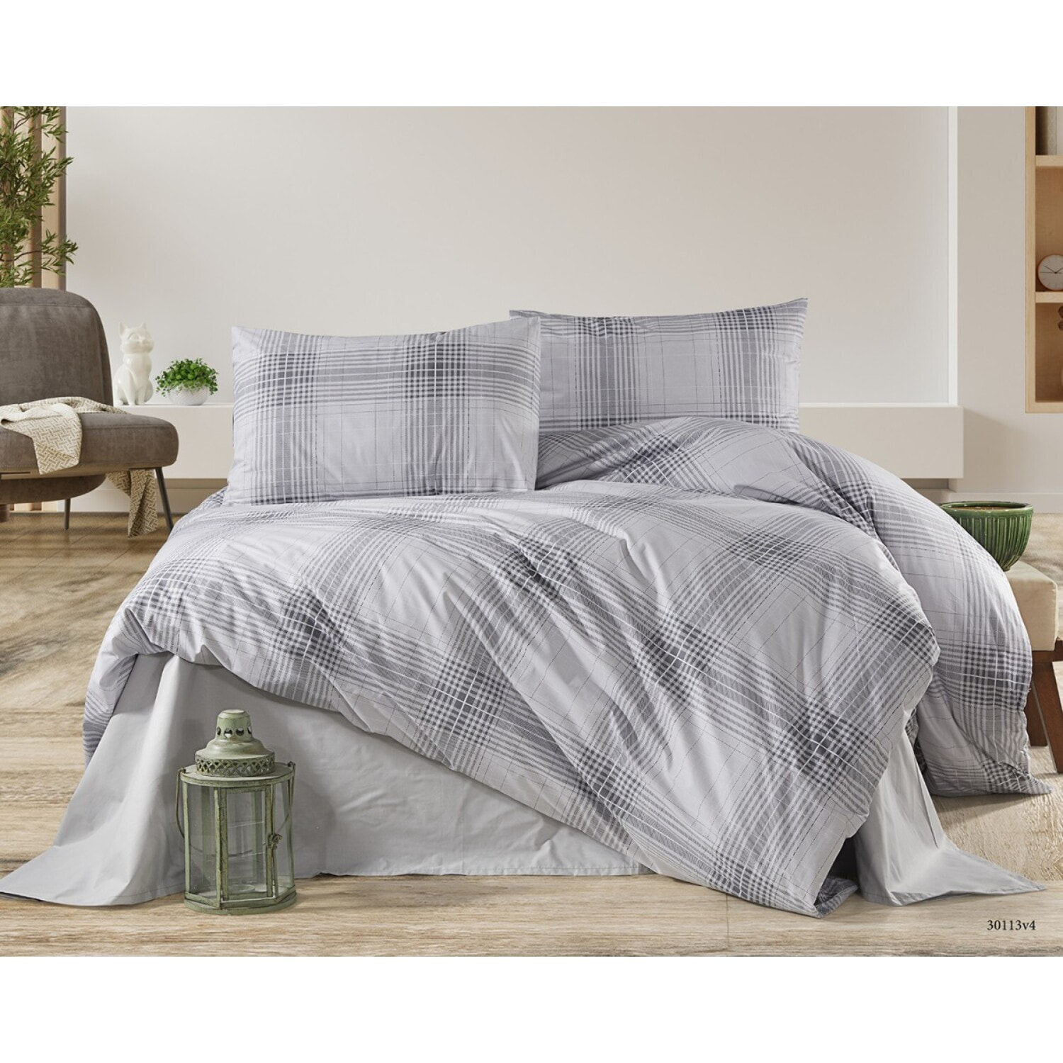 Parure housse de couette et taie(s) oreiller 100% Coton