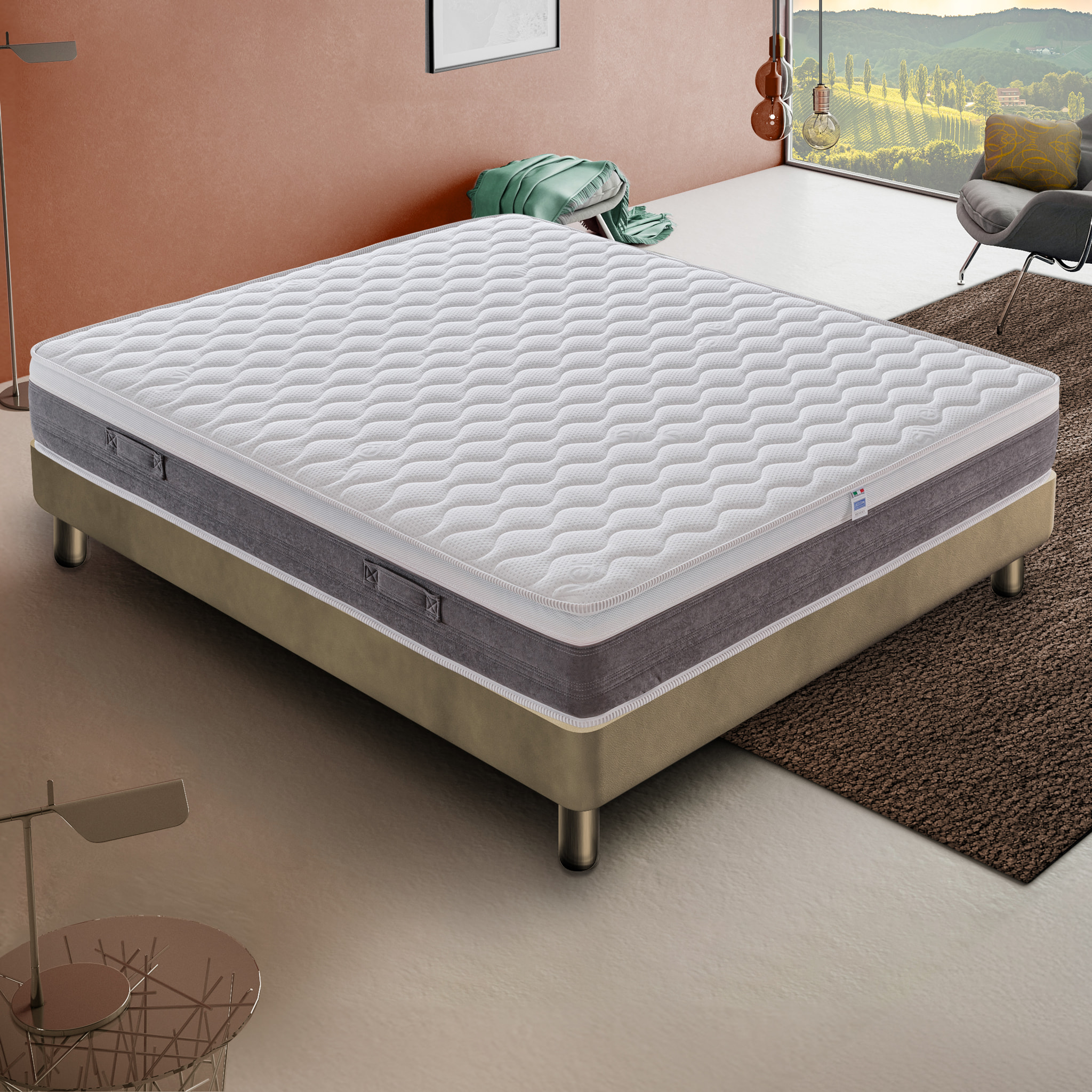 Materasso 100x200 in Memory Foam - 6 Strati - Altezza 26 cm - 7 Zone di Comfort - Sfoderabile