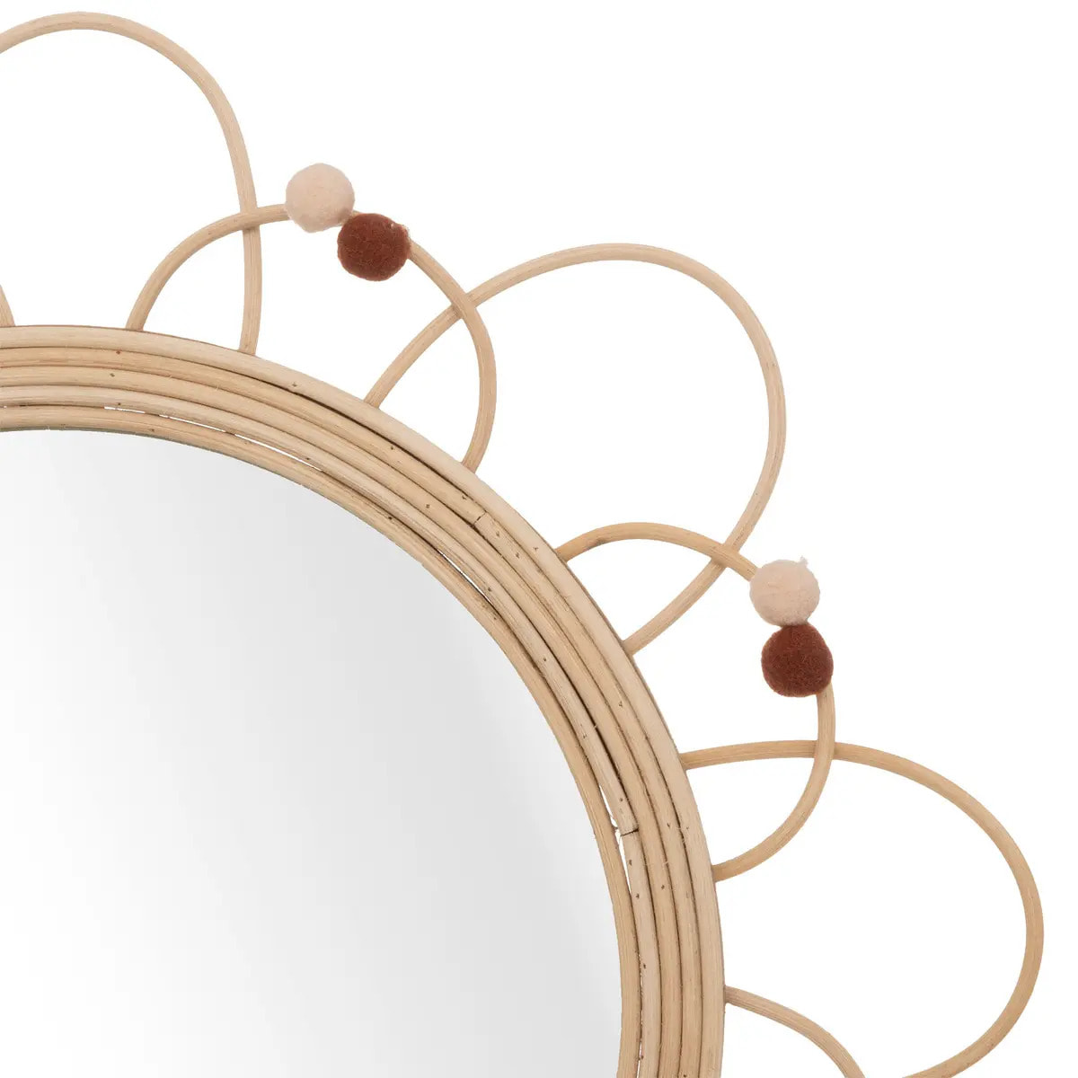 Miroir enfant "Campagne" rotin D38cm