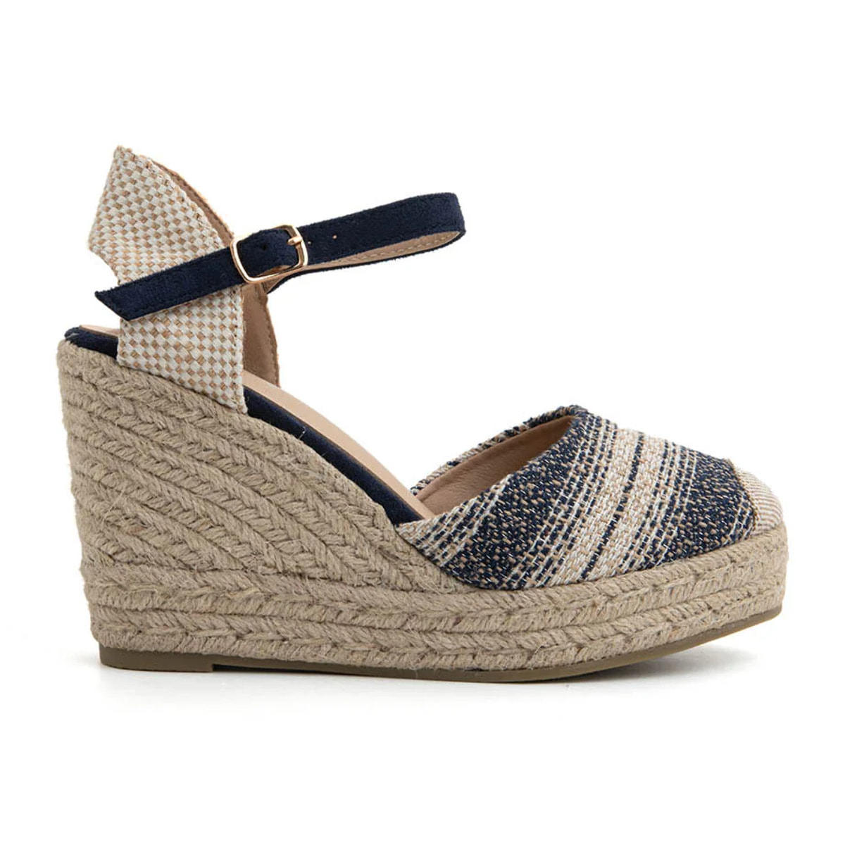 Espadrillas natural con zeppa - BLUE