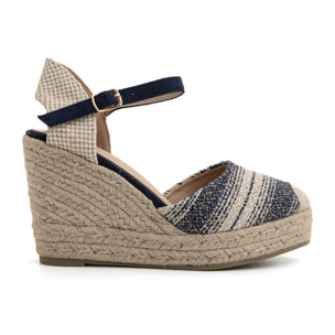 Espadrillas natural con zeppa - BLUE