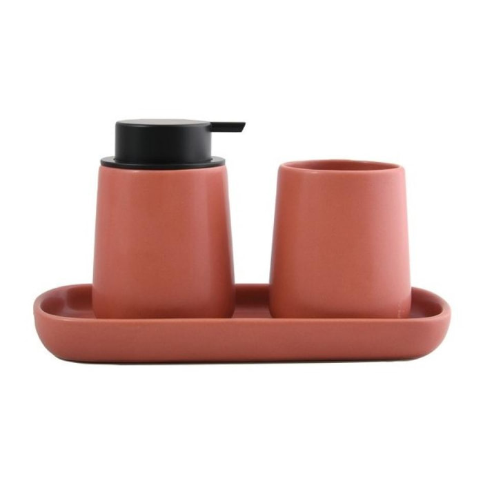 Lot de 3 accessoires de salle de bain en céramique MAONIE Terracotta mat MSV