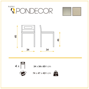 Set de 4 taburetes – Polipiel y metal