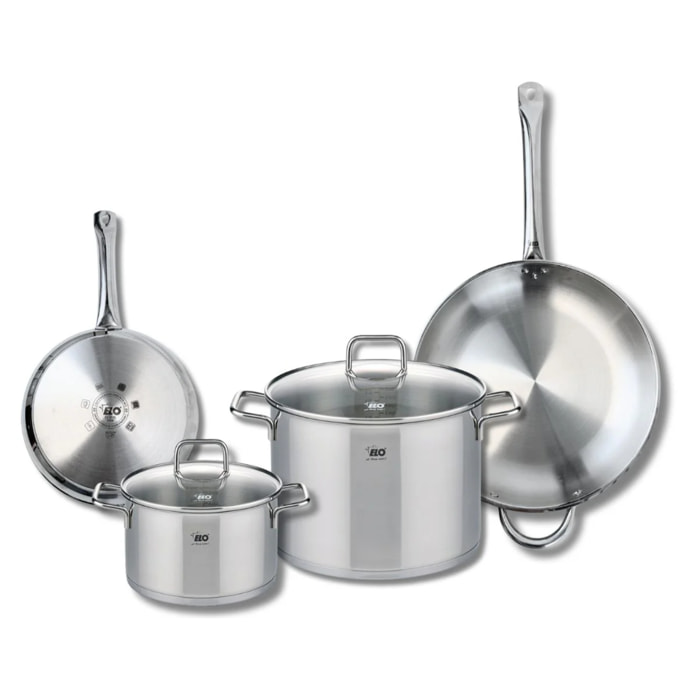 Ensemble de 2 Poêles de cuisson 24 et 32 cm et 2 faitouts 20 et 26 cm Elo Profi Citrin