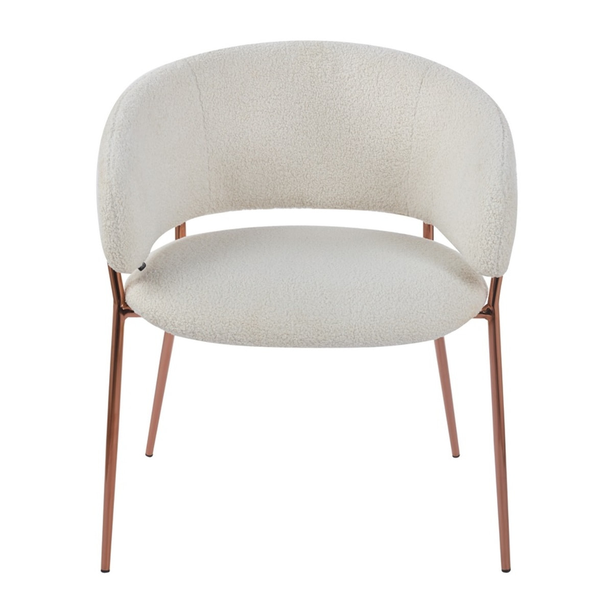 Set 2 sedie in tessuto teddy crema con gambe metallo - Cloud