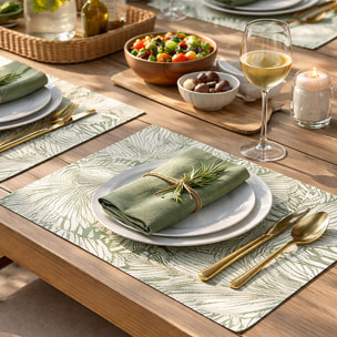 Lot 12 sets de table leaves 43.5x28.5cm en polypropylène