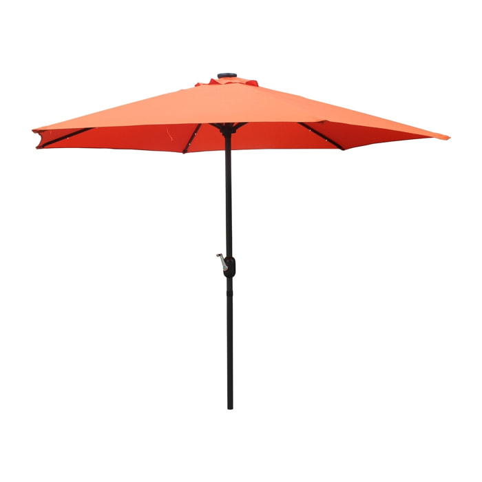 Parasol droit rond led Ø 2,7 m terracotta FEIRO