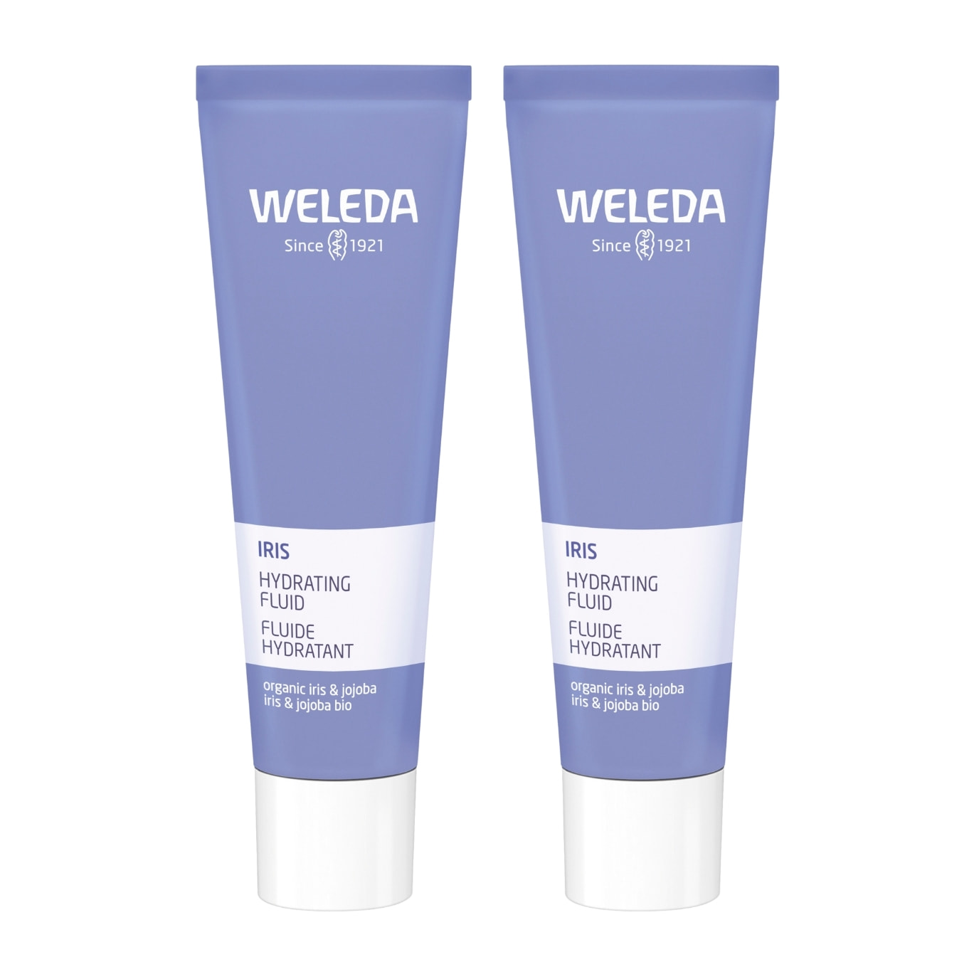 WELEDA - Duo Fluide Hydratant Iris - Peaux normales à mixtes - Régule l'équilibre hydrolipidique - Certifié Natrue**- Tube 30 ml  x 2