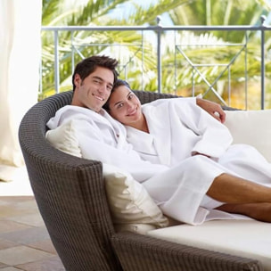 INTRECCI Accappatoio Bichicco in Spugna Tinta Unita Unisex Adulto in Cotone, Accappatoio in Cotone Asciugatura rapida con Tasche e Cappuccio