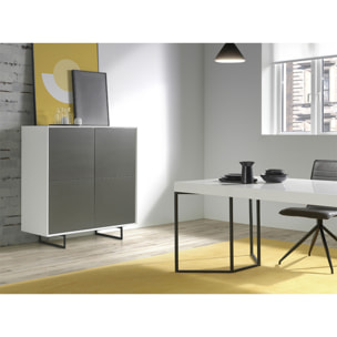 Aparador – Gris mate y blanco brillo